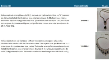 Las joyas de Zapatero: collares de 500.000 euros con zafiros y esmeraldas de Tailandia y Zambia, pulseras o pendientes