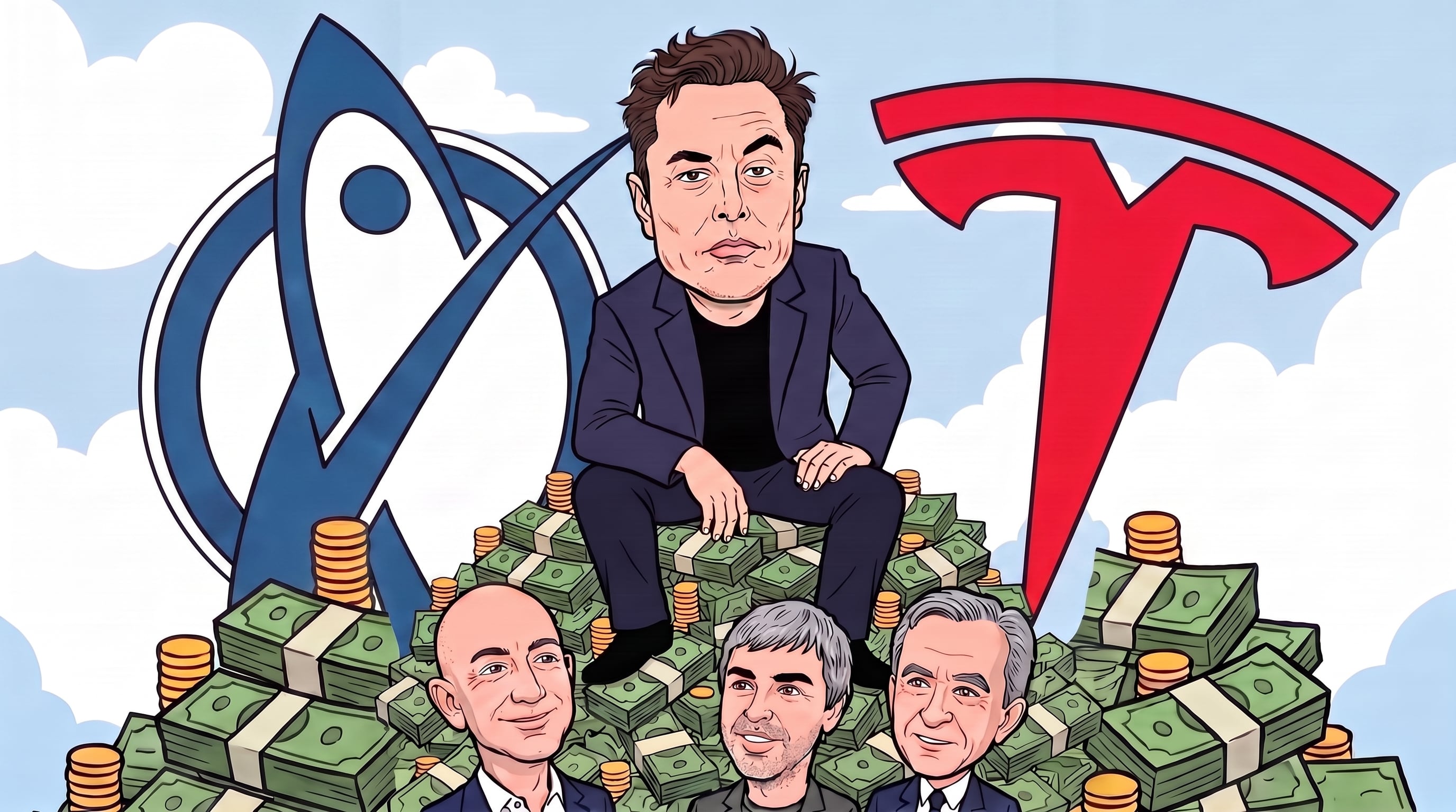 Las diez personas más ricas del mundo reunieron USD 2,6 billones, con una baja mensual de USD 368.000 millones, según la actualización de Forbes. (Imagen Ilustrativa Infobae)