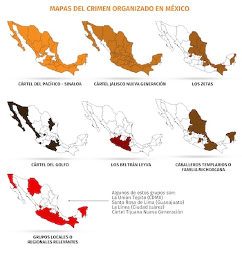 Crimen organizado en México (Mapa: