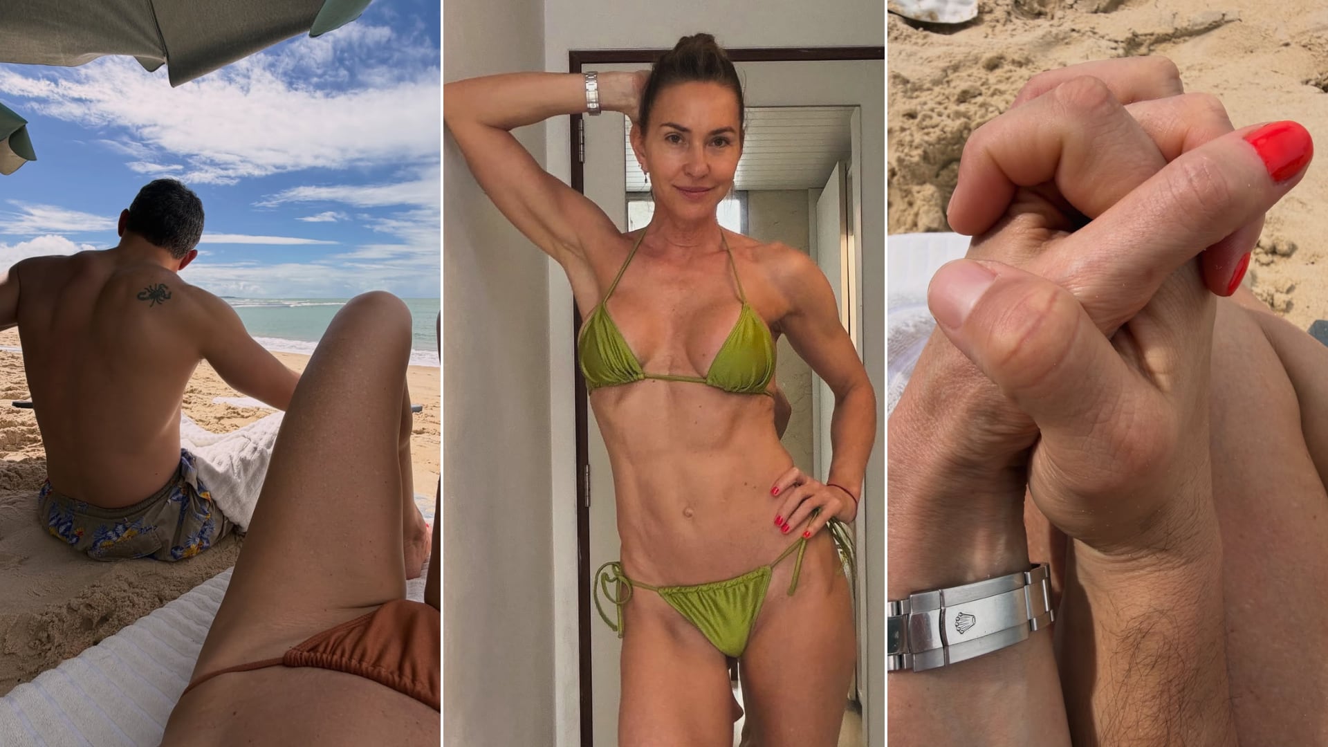 Andrea Bursten presentó a su nuevo novio con un romántico carrete de fotos: tragos, días de playa y relax en Brasil