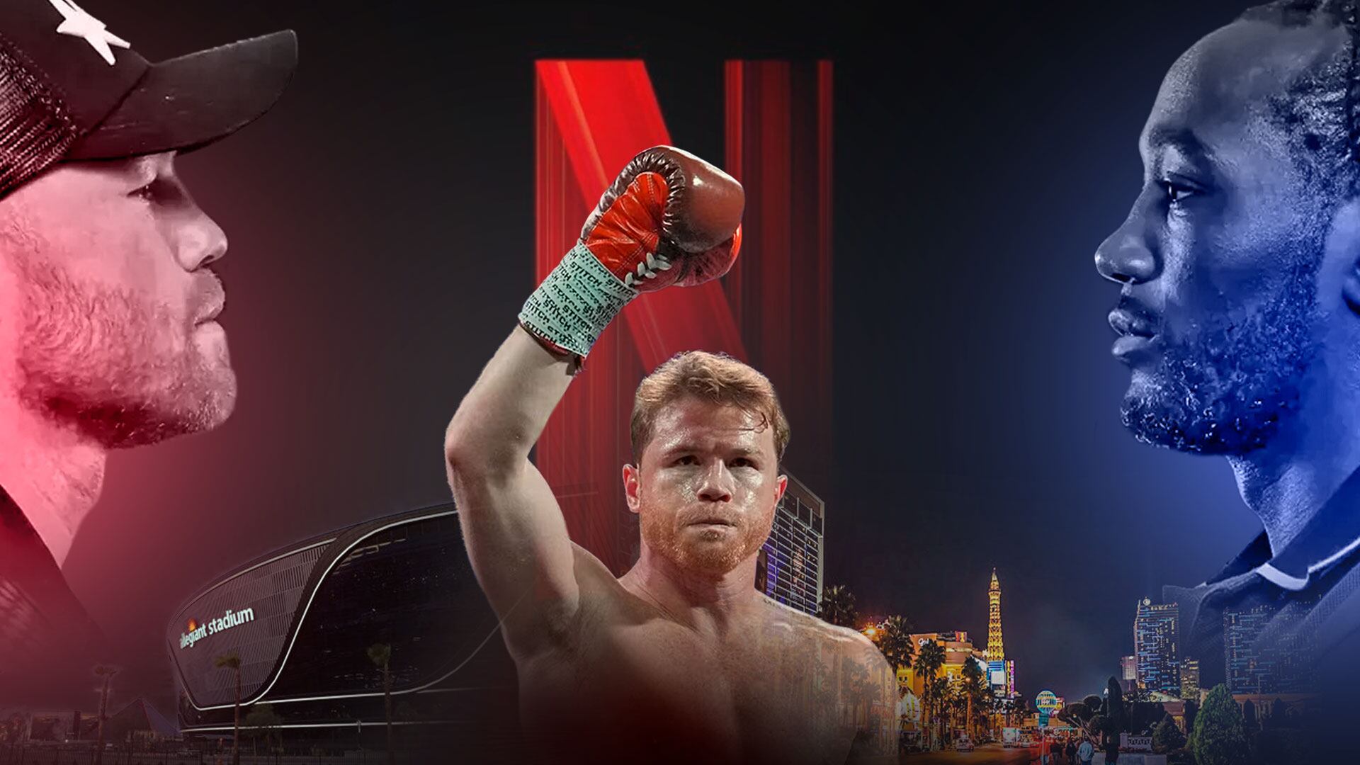 El boxeador mexicano y el estadounidense protagonizarán uno de los combates más esperados del año, con la transmisión líder de Netflix y el Allegiant Stadium como gran escenario. (Ilustración: Jesús Aviles)