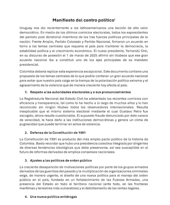 Manifiesto - crédito suministrada