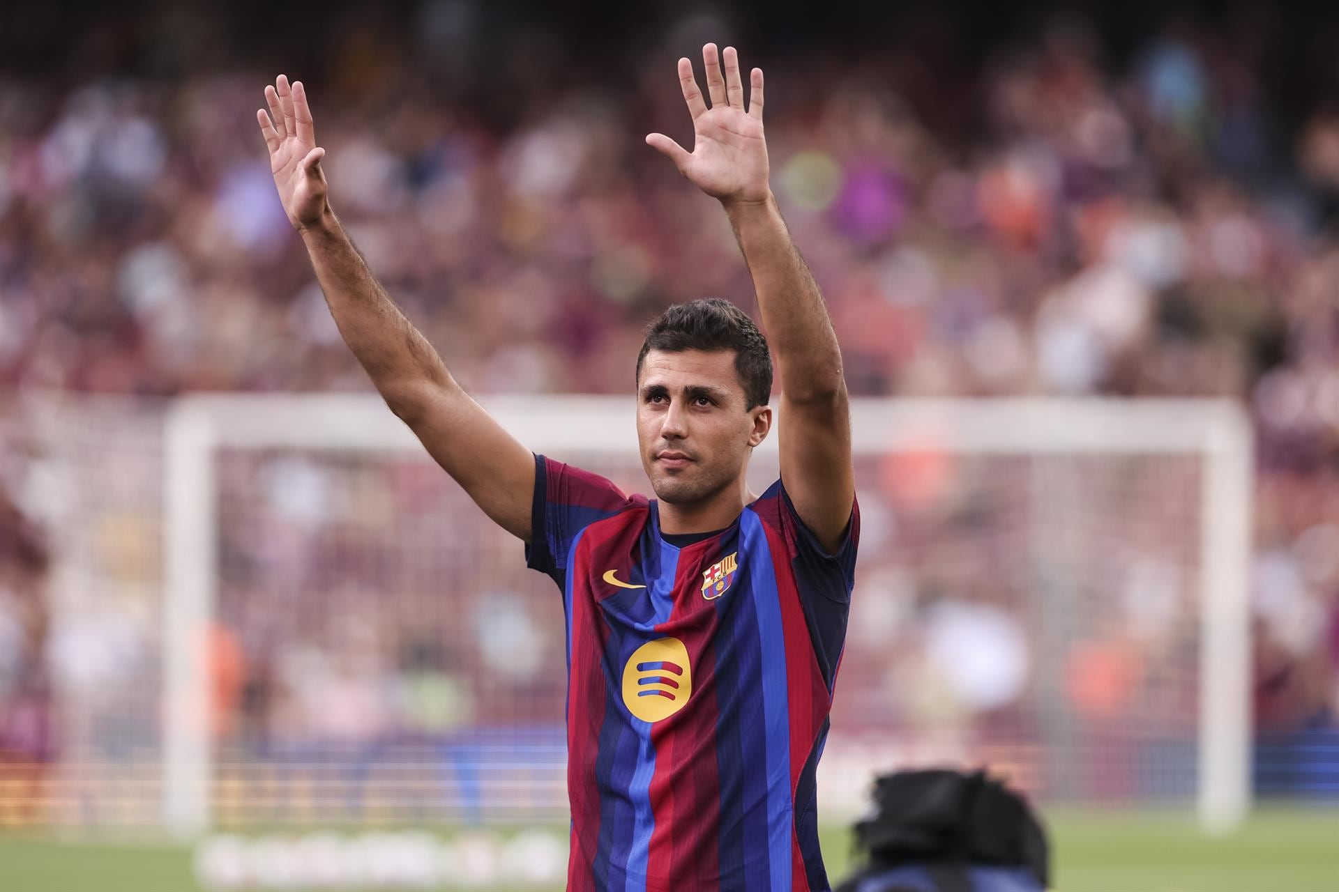 Rodri, en su presentación con el FC Barcelona. (Europa Press)