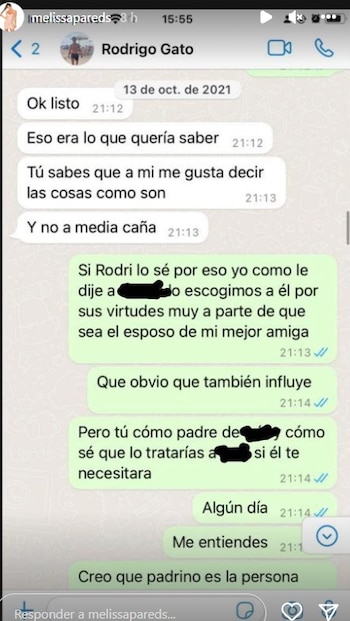 Melissa Paredes difundió los chats