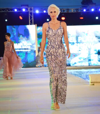 Ingrid Grudke, una de las modelos más aplaudidas en la pasarela (Eduardo Aguada/ Teleshow)