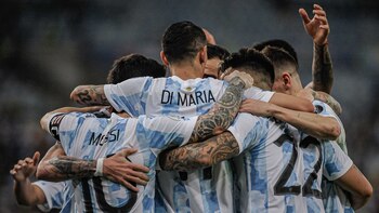 El seleccionado argentino festeja la
