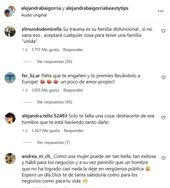Usuarios cuestionaron la decisión de Baigorria y lamentaron que priorice el perdón sobre el amor propio y la dignidad.