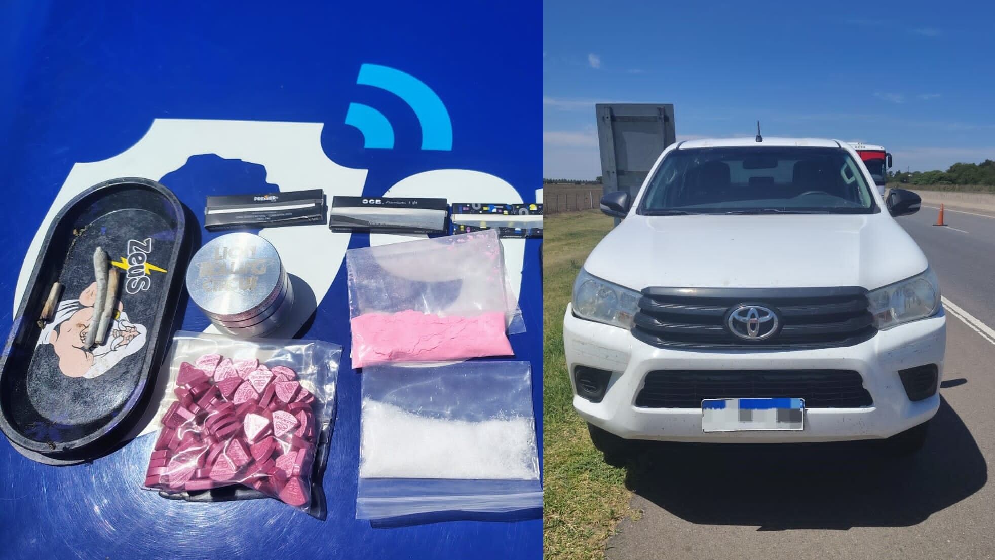 El hombre detenido es oriundo de la provincia de Santa Cruz y conducía una Toyota Hilux a la altura del kilómetro 45 de la Ruta Nacional 9