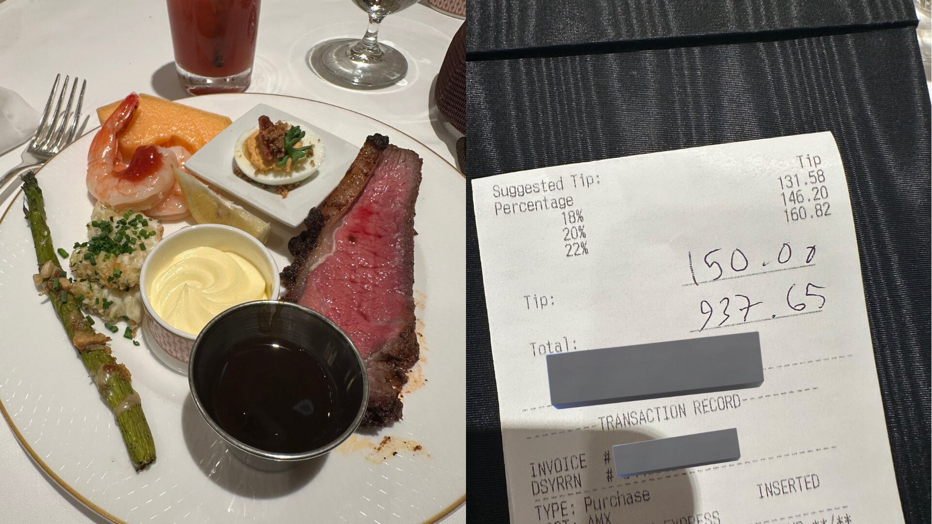 Imagen del desayuno y la cuenta. (@jrockandrollt/X)