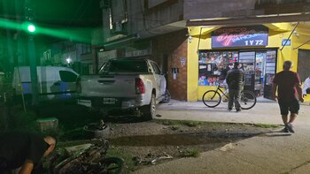 La camioneta del imputado incrustada