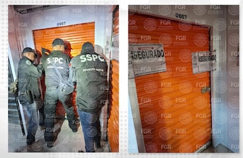 Las imágenes del cateo fueron compartidas por autoridades. Crédito: FGR