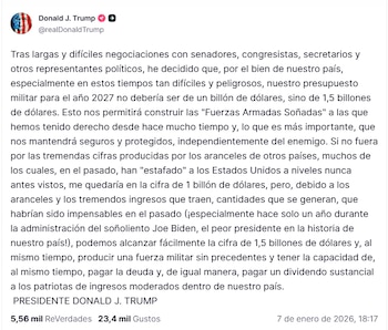 El comunicado de Trump sobre