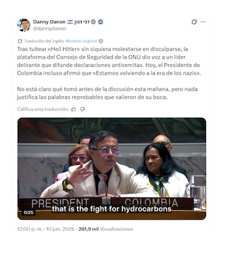 Danny Danon, embajador de Israel ante la ONU, volvió a apuntar a Gustavo Petro