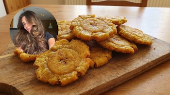 Influenciadora colombiana enseña a hacer patacones con pocos ingredientes y en la airfryer