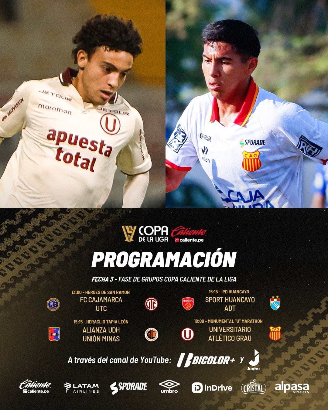Jogos de sexta-feira, 26 de junho, para a Taça da Liga de 2026.