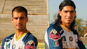 Pep Guardiola y Sebastián Abreu