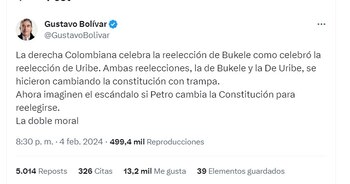 Gustavo Bolívar reprocha a la