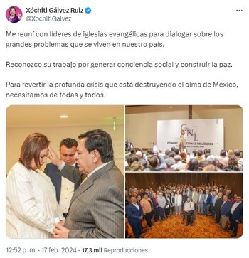 La candidata presidencial publicó fotos