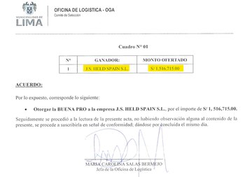 Buena pro a favor de