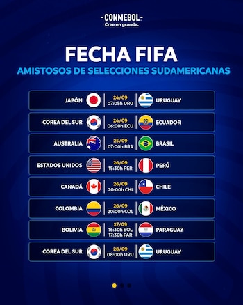 Programación de la primera jornada de la fecha FIFA