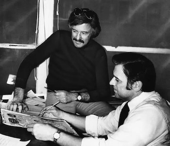 Stan Lee y Martin Goodman en las oficinas de Marvel