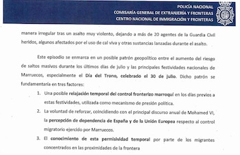 Informe de la Policía Nacional del 29 de julio, publicado este miércoles por el Gobierno.