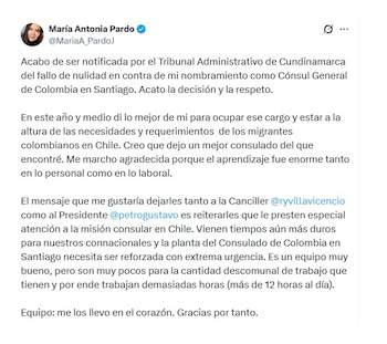 María Antonia Pardo se despidió