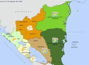 INETER y OFENA advirtieron que las ondas tropicales y los sistemas de baja presión marcarán el clima en Nicaragua. (Imagen: INETER)