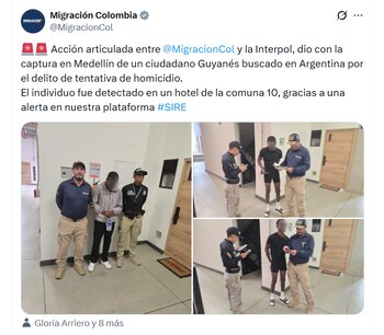 Migración Colombia informó que el detenido será extraditado próximamente a Argentina para enfrentar cargos por el ataque en Buenos Aires - crédito Migración Colombia