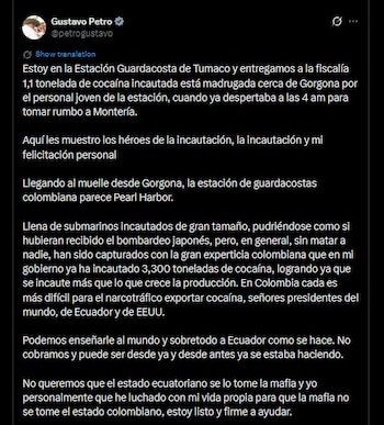 Petro destaca que la exportación