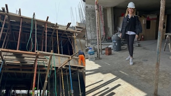 Gisela Valcárcel muestra los avances de la construcción de su casa en Naplo.