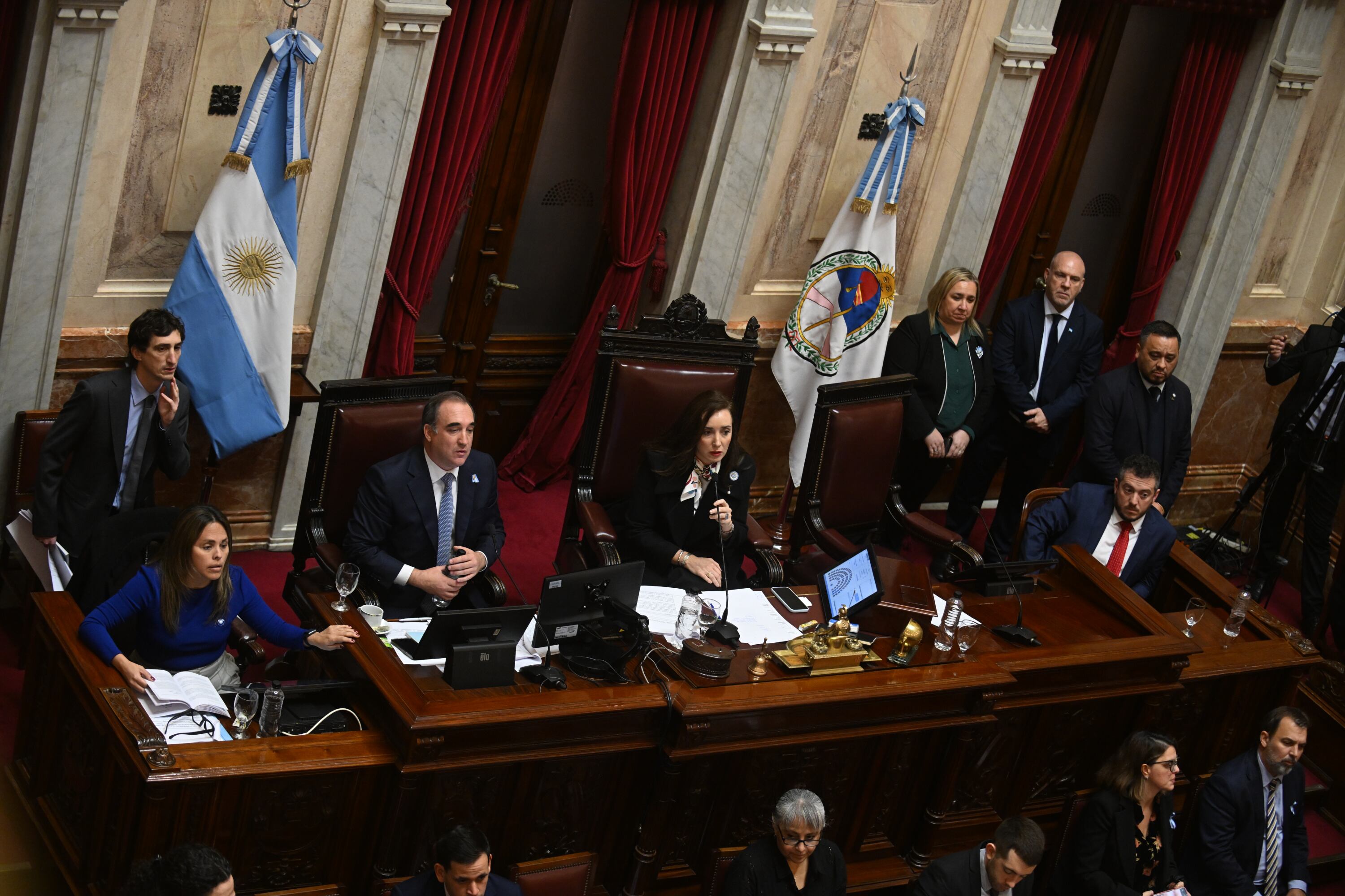 Las autoridades del Senado durante una sesión realizada en julio pasado (Maximiliano Luna)