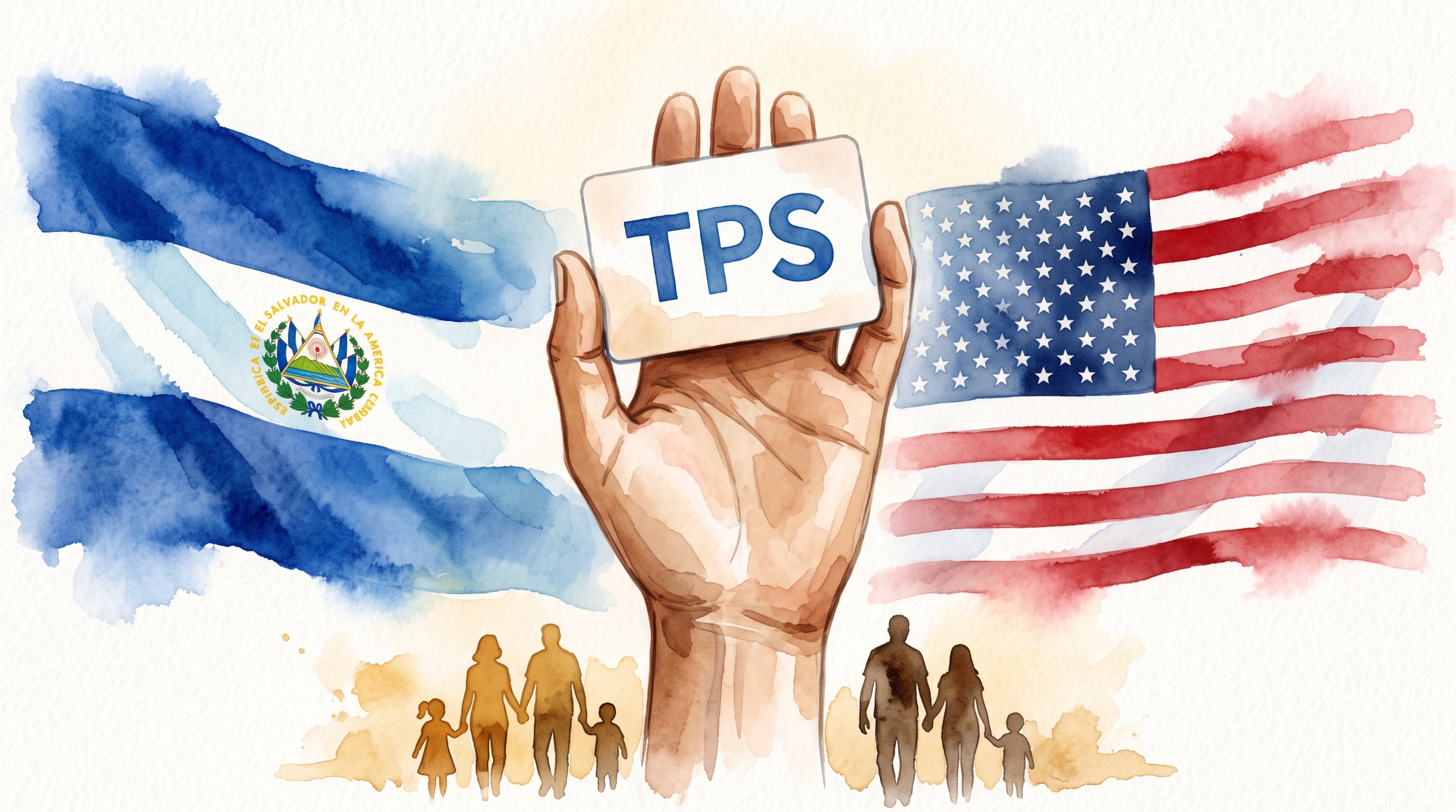 Una tarjeta con las siglas TPS sostenida en alto simboliza la protección migratoria para familias de El Salvador en Estados Unidos. (Imagen Ilustrativa Infobae)