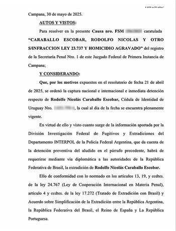 Caraballo Escobar estaba vinculado a