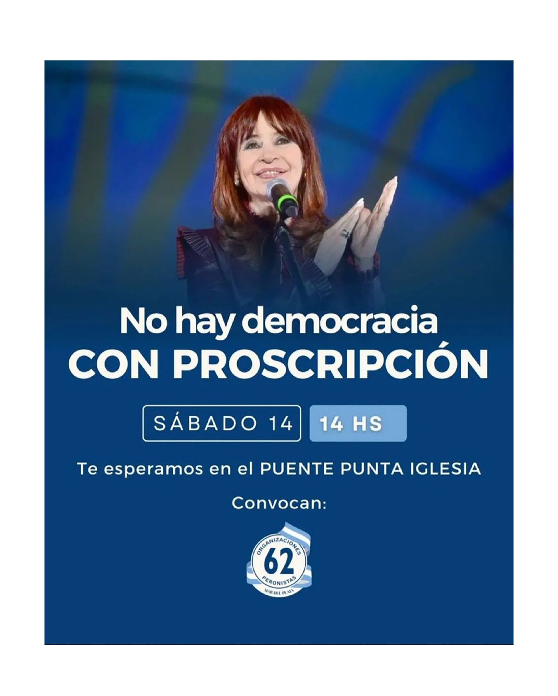 La convocatoria a la protesta en Puente Punta Iglesia