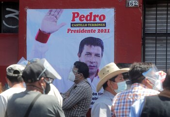 Simpatizantes del candidato presidencial peruano