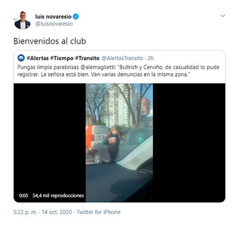 El tuit del periodista Luis