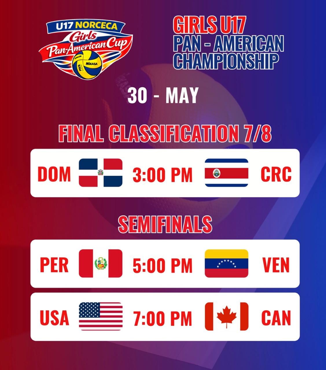 Calendário das Eliminatórias da Copa Pan-Americana Sub-17 de Vôlei de 2026