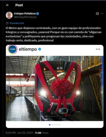 Enrique Peñalosa reaccionó a la