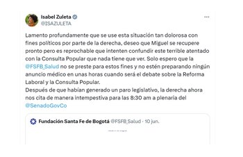 Con esta publicación, la senadora