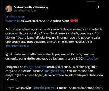 Rechazo por la fuerte golpiza