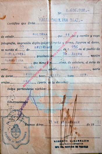 El documento de la hermana