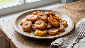 Plátanos machos flameados en sartén con 3 ingredientes: un postre natural y con pocas calorías