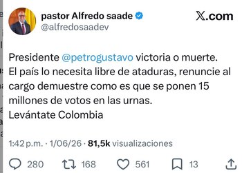 Los documentos revisados incluyen mensajes alusivos a personalidades vinculadas al gobierno, generando controversia y reflexión sobre los límites de la neutralidad en el servicio exterior colombiano - crédito captura de pantalla @alfredosaadv