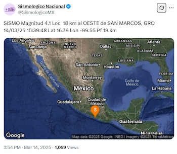 Foto: X: @SismologicoMX