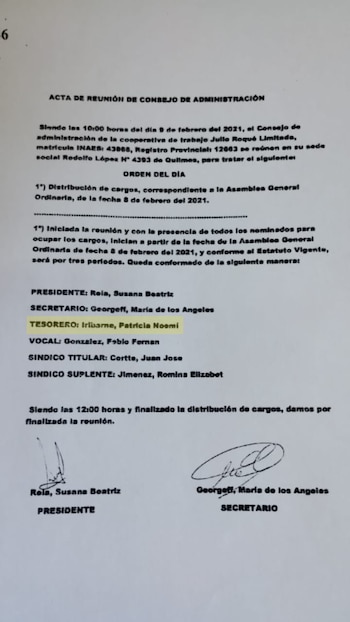 Uno de los documentos de