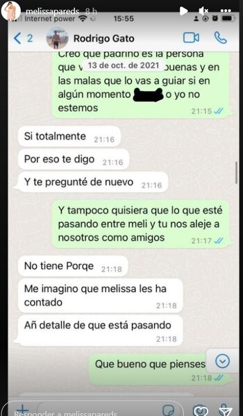 Melissa Paredes difundió los chats