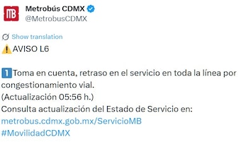 Avance en tiempo real de las diversas líneas de la red de transporte público capitalino.