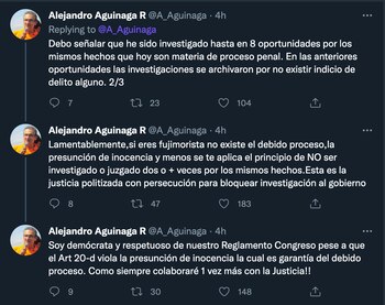 Congresista Alejandro Aguinaga deja la