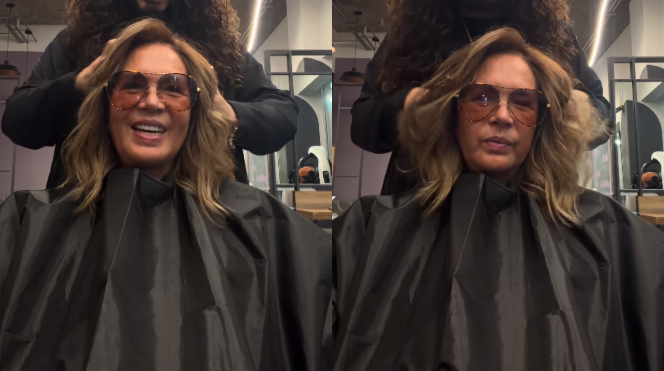 La conductora mostró el proceso realizado en un centro de belleza para modificar la tonalidad y el volumen de su cabello. (Especial )